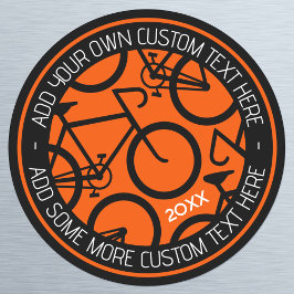 Adesivo Bicicleta de Texto Personalizada Laranja e Preto