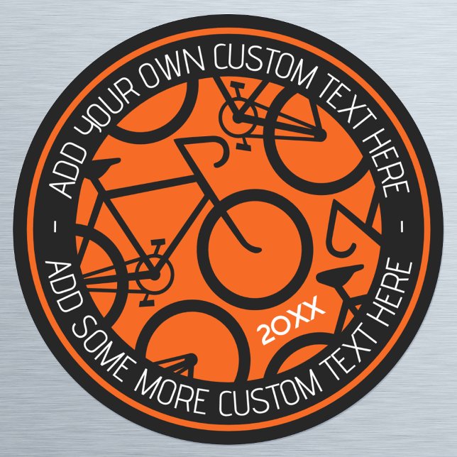 Adesivo Bicicleta de Texto Personalizada Laranja e Preto (Criador carregado)