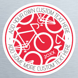 Adesivo Bicicleta de Texto Personalizado Vermelho