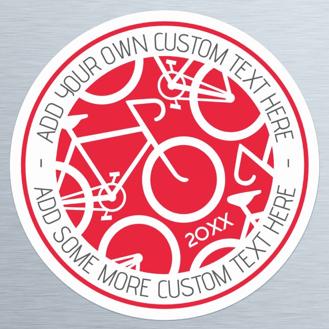 Adesivo Bicicleta de Texto Personalizado Vermelho (Criador carregado)