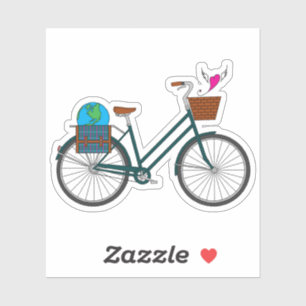 Adesivo Bicicleta do Dia da Terra com voo de Heart_Pink
