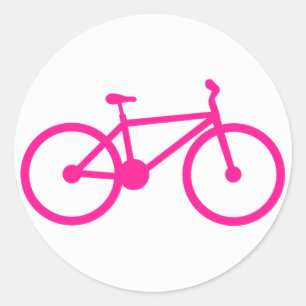 Adesivo Bicicleta do rosa quente; bicicleta