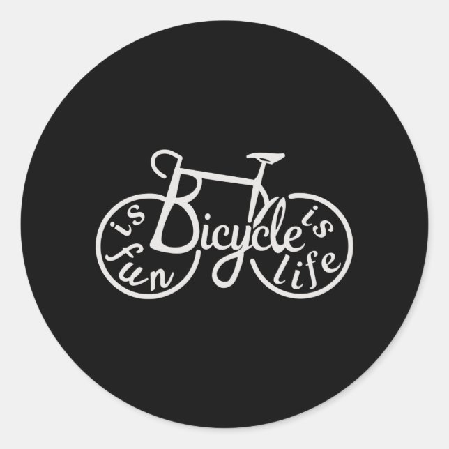 Adesivo Bicicleta é divertido, Bicicleta é vida (Frente)