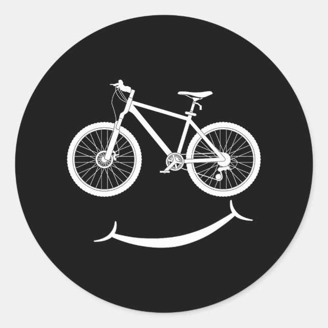 Adesivo Bicicleta Engraçada Sorria Bike Sorrindo Cara Bike (Frente)