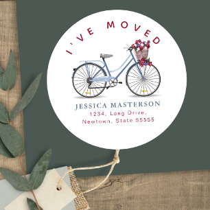 Adesivo Bicicleta Floral de Aquarela l Eu Mudei Nova Casa