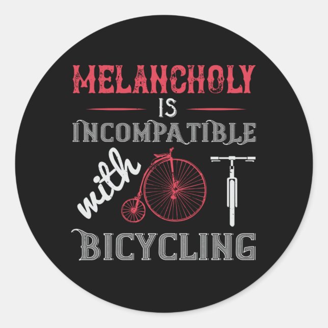 Adesivo Bicicleta - Melancolia é incompatível (Frente)