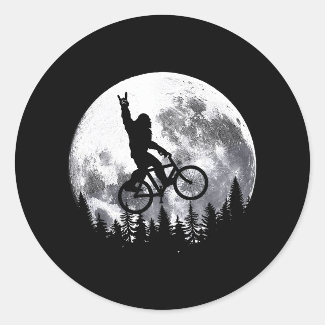 Adesivo Bicicleta Montanheira de Pé Grande em Moon Cycling (Frente)