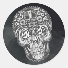 Adesivo Bicicleta ou Morra! Design de crânio