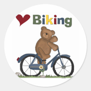 Adesivo Bicicleta que azul eu amo Biking o camiseta e os