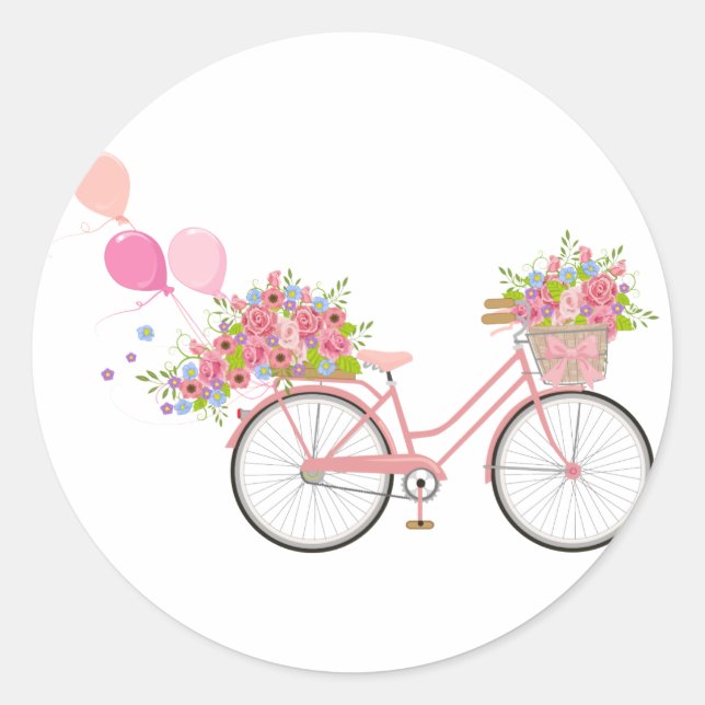 Adesivo Bicicleta Rosa Whimsical (Frente)