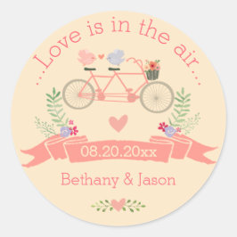 Adesivo Bicicleta Tandem, Aves e Banner Casamento