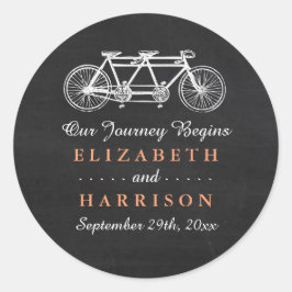 Adesivo Bicicleta Tandem No Favor De Casamento De Chalkboa