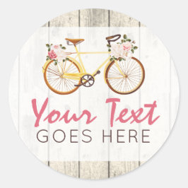 Adesivo Bicicleta Vintage Shabby Chic em Madeira Rústica P