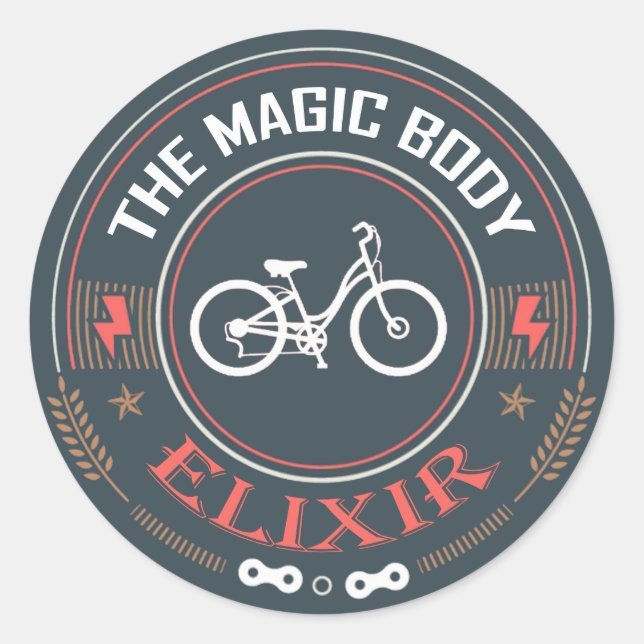 Adesivo Bicicletas, O Elixir Corpo Mágico (Frente)