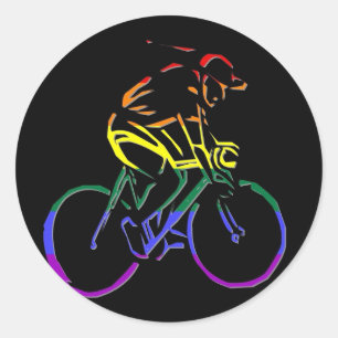Adesivo Bicyclist do orgulho de GLBT