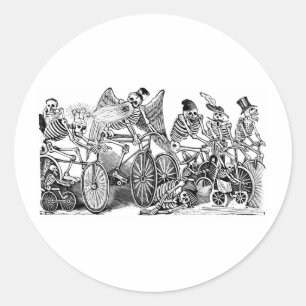 Adesivo Bicyclists de Calavera cerca de 1800's atrasado