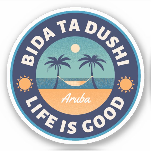 Adesivo Bida Ta Dushi Aruba Happy Island Sticker (Frente)