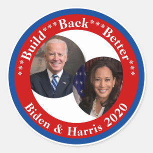 Adesivo Biden e Harris - reconstrua melhor 2020
