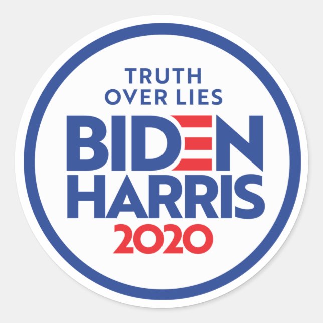 Adesivo BIDEN HARRIS 2020: Verdade Sobre Mentiras (Frente)