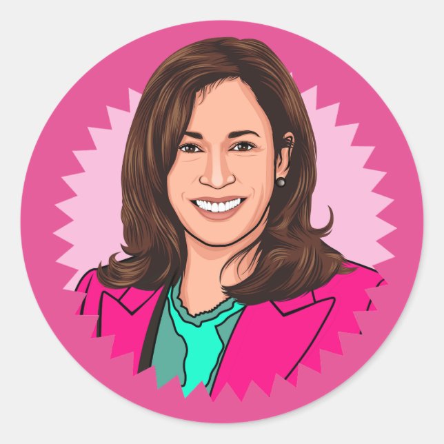 Adesivo Biden Harris 2024 a rosa (Frente)