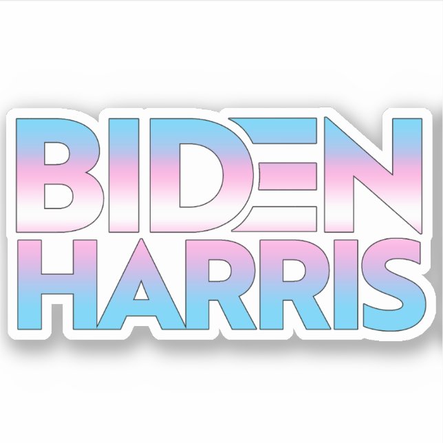 Adesivo Biden Harris Orgulho Trans (Frente)