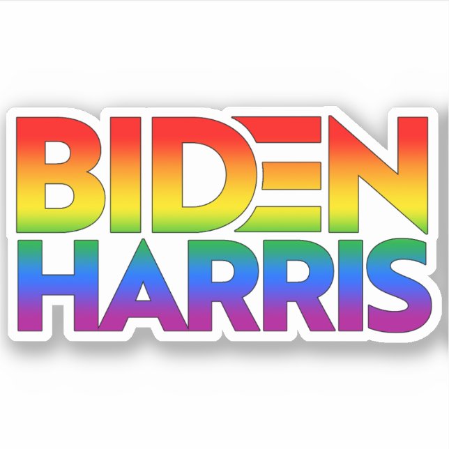 Adesivo Biden Harris Pride Rainbow (Frente)