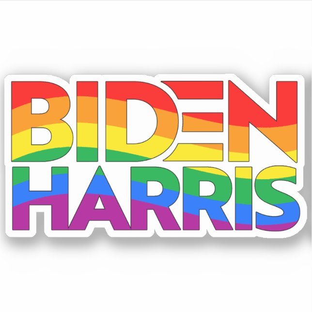 Adesivo Biden Harris Pride Rainbow (Frente)