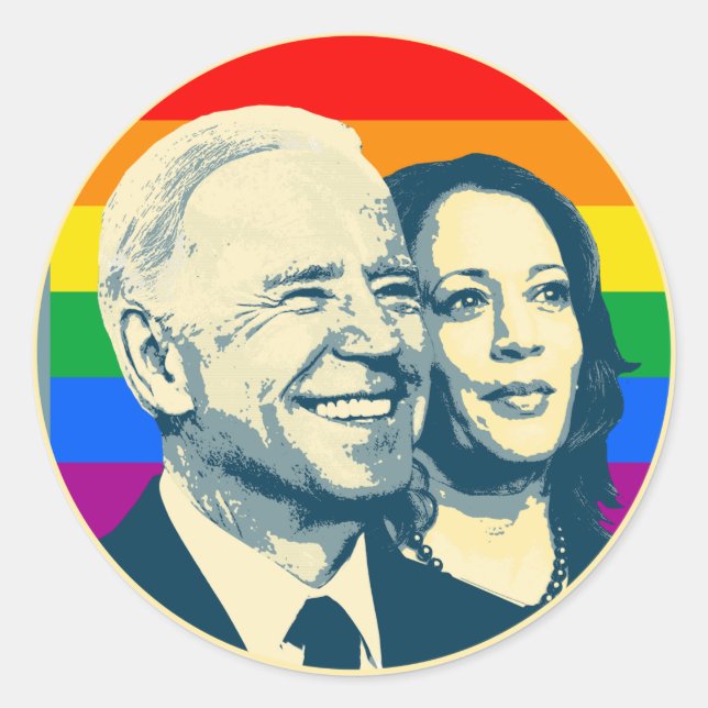 Adesivo Biden Harris Rainbow Pride (Frente)