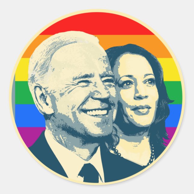 Adesivo Biden Harris Rainbow Pride (Frente)