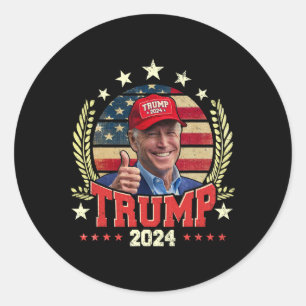 Adesivo Biden Vestindo Trump Red Hat Shirt Engraçado Trump