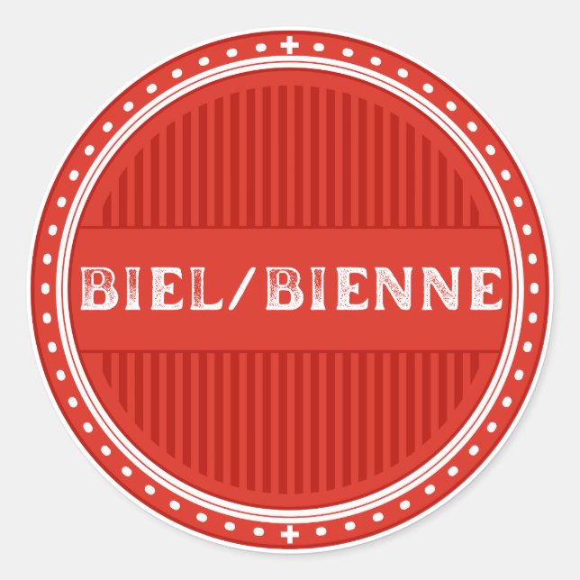 Adesivo Biel/Bienne City Pride Emblem – Swiss Identity (Frente)