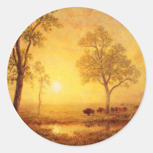 Adesivo Bierstadt Albert Pôr do Sol na Montanha (Frente)