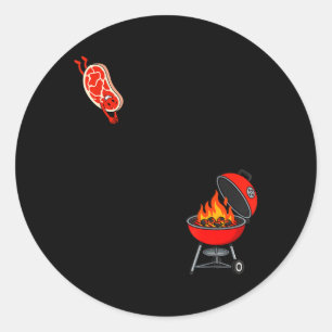 Adesivo Bife Engraçado Pulando No Churrasco Voo