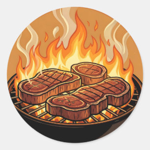 Adesivo Bifes Grelhados Chamas Churrasco
