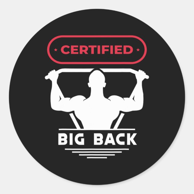 Adesivo Big Back Certified Big Back Design Bodybuilding Bi (Frente)