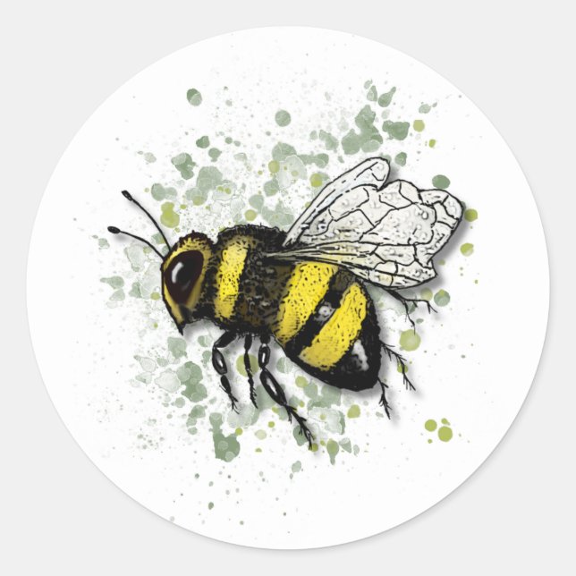 Adesivo Big Beautiful Bumble BEE, Digital Drawing (Frente)