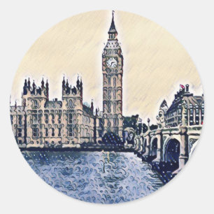Adesivo Big Ben London Watercolor art