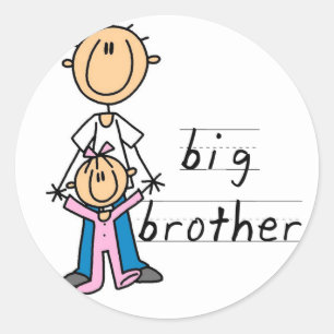 Adesivo Big brother com o camiseta e os presentes da irmã