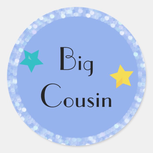 Adesivo Big Cousin com Stars Classic Round Sticker (Frente)