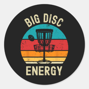 Adesivo Big Disk Energy Funny Retro Vintage Disc Golf Love