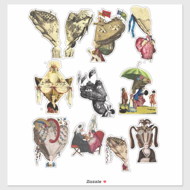 Adesivo Big Hair Powder Wigs Edwardian Art (Folha)