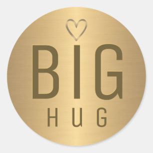 Adesivo BIG HUG with metallic gold heart on gold gradient