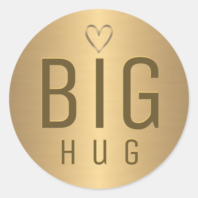 Adesivo  BIG HUG with metallic gold heart on gold gradient (Frente)