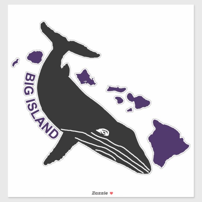 Adesivo Big Island - Roxo Hawaii Islands Humpback (Folha)