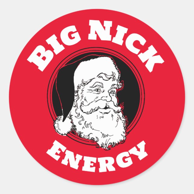 Adesivo Big Nick Energy Engraçado Papai Noel (Frente)