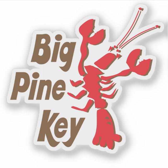 Adesivo Big Pine Key Florida com design de lagosta (Frente)
