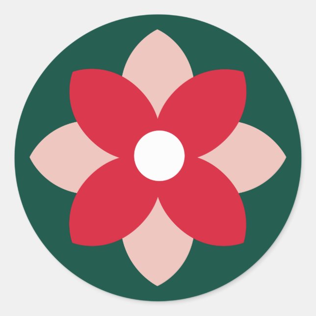 Adesivo Big Poinsettia Pine Green Holiday Sticker (Frente)