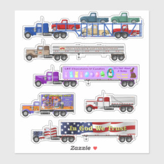 Adesivo Big Rig e Little Red Truck Stickers