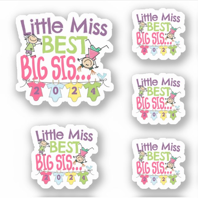 Adesivo Big Sister 2024 - Little Miss Best Big Sis (Frente)