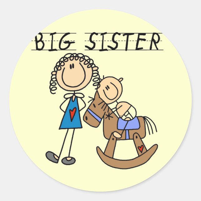 Adesivo Big Sister Baby Brother T-shirts e presentes (Frente)